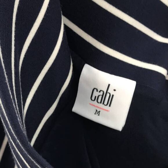 Cabi Striped Asymmetrical Hem Twirl Blue Skirt - Picture 8 of 10